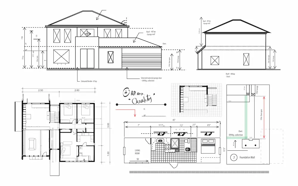Detached garage accessory structure site plan project