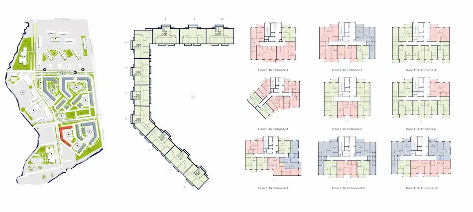 Professional multi-building site plan drafting example