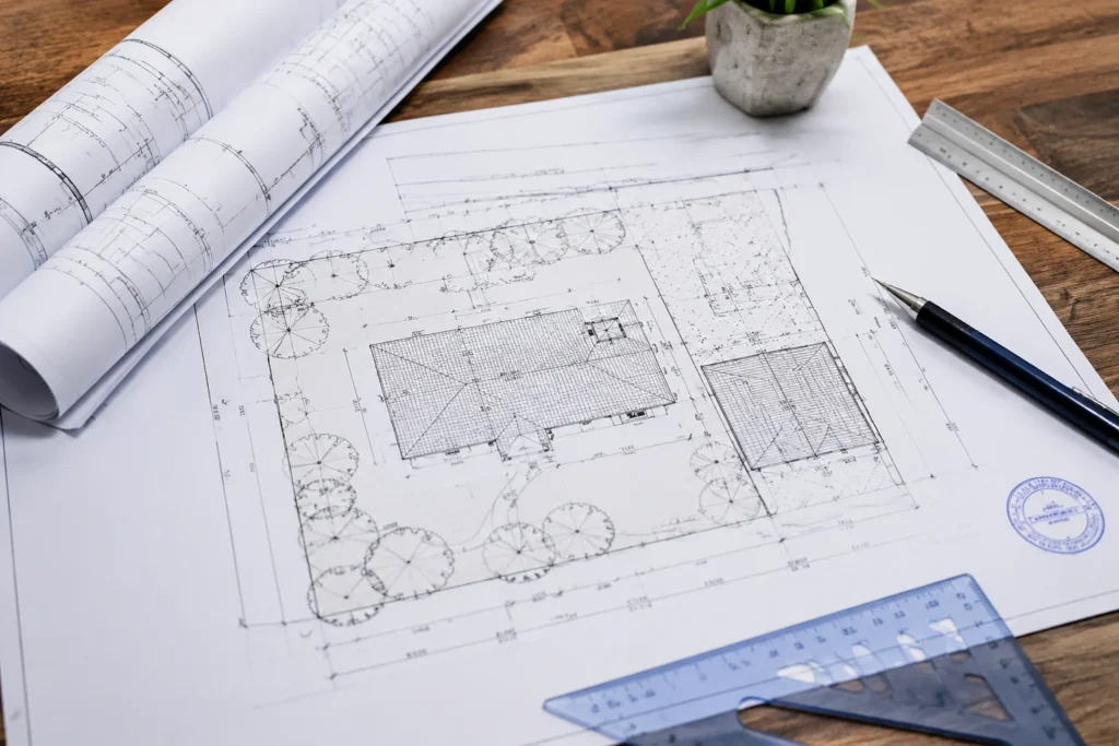 Addition and garage permit site plan drawing example