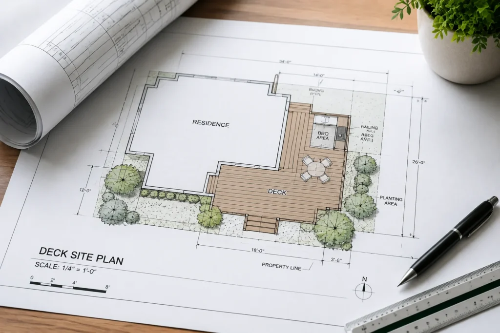 California deck site plan
