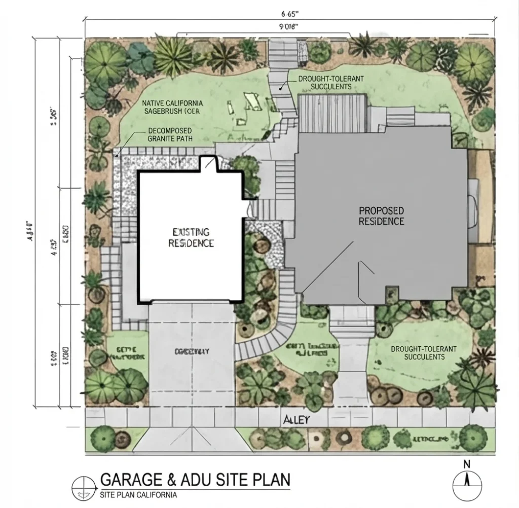 California garage site plan