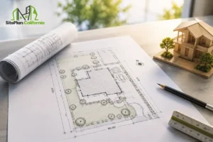 California site plan prepared for a building permit