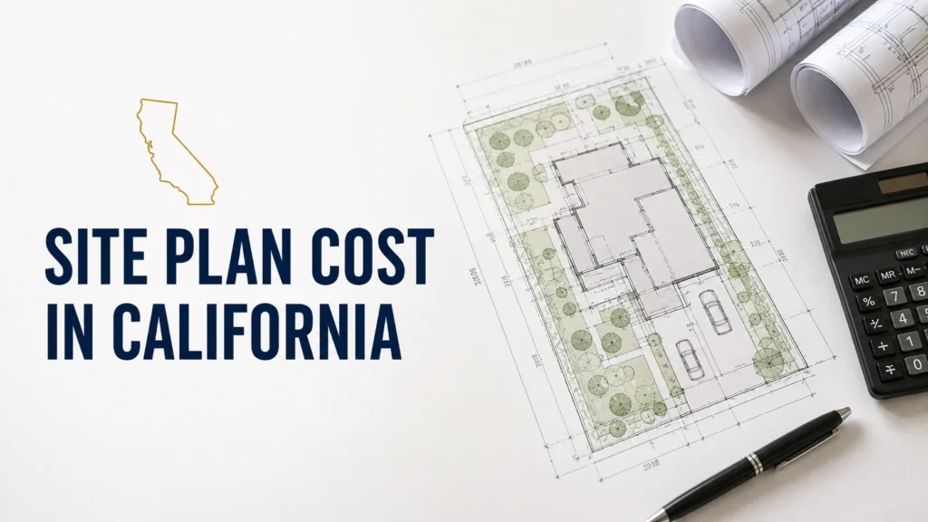 Site plan cost in California with residential blueprint and cost calculator