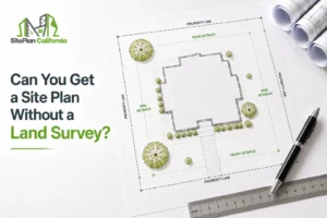 Site plan without a land survey showing a residential property layout and property lines