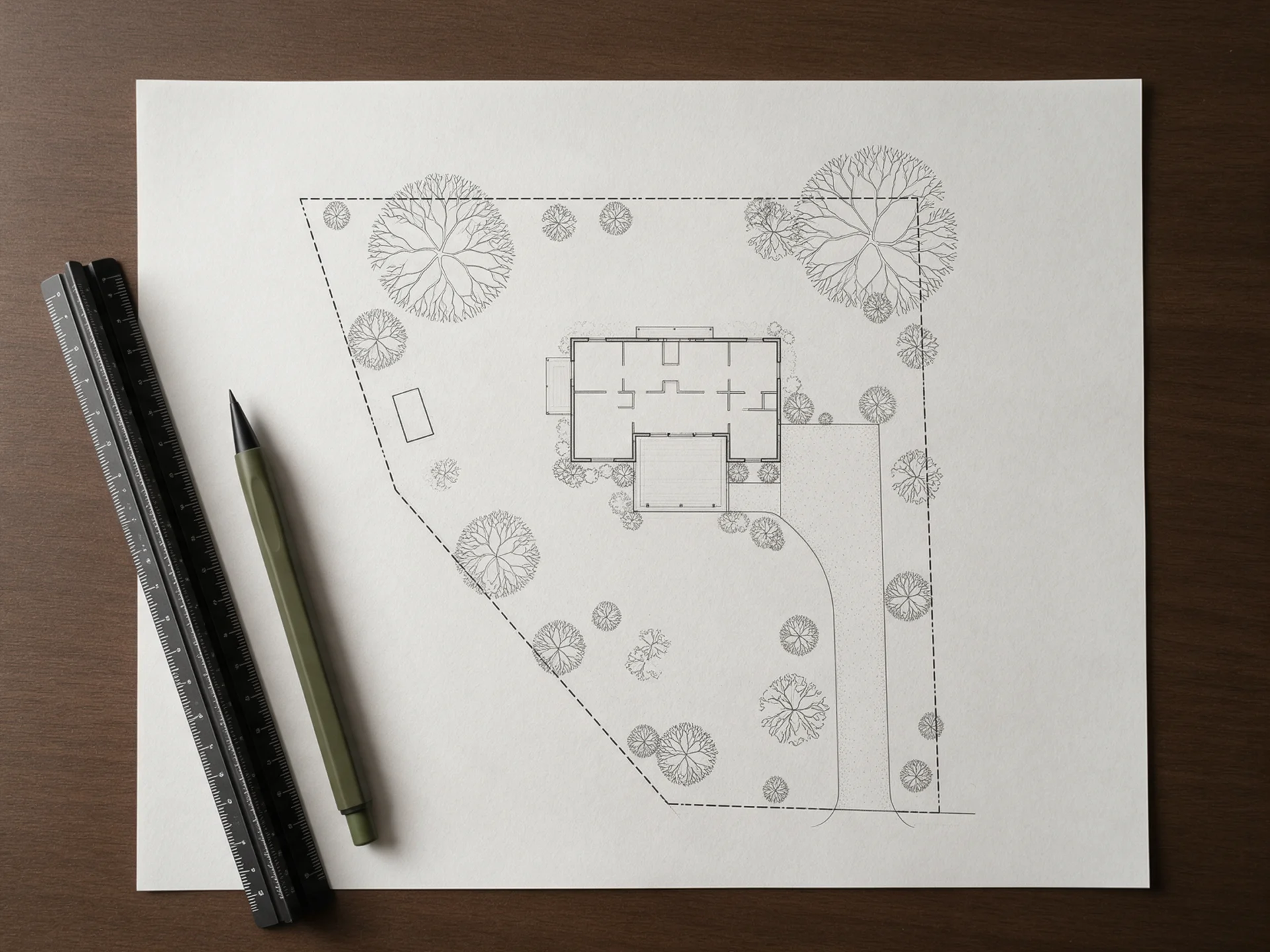 Illustrative professional site plan drawings arranged for careful review